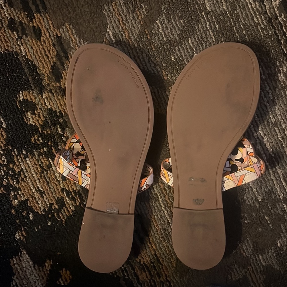 Multi Color Tory Burch Slides Worn 3 Times - image 4